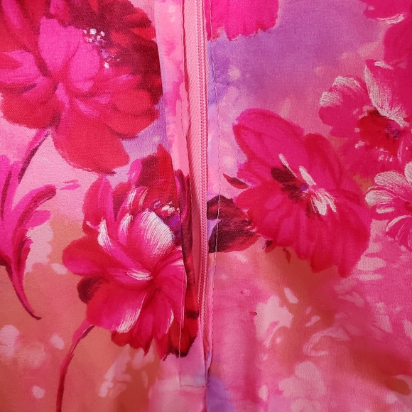 VTG 60s Hot Pink Flower Maxi Dress - US S - Picture 12 of 14